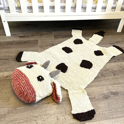 Organic Wool Play Mat + Nursery Rug  | Cow