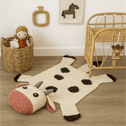 Organic Wool Play Mat + Nursery Rug  | Cow