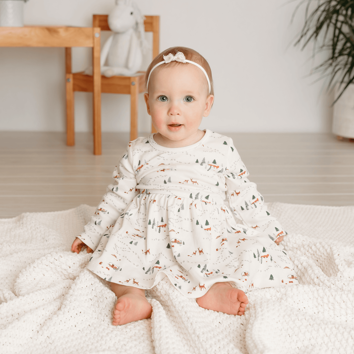 long sleeve twirl dress | into the woods