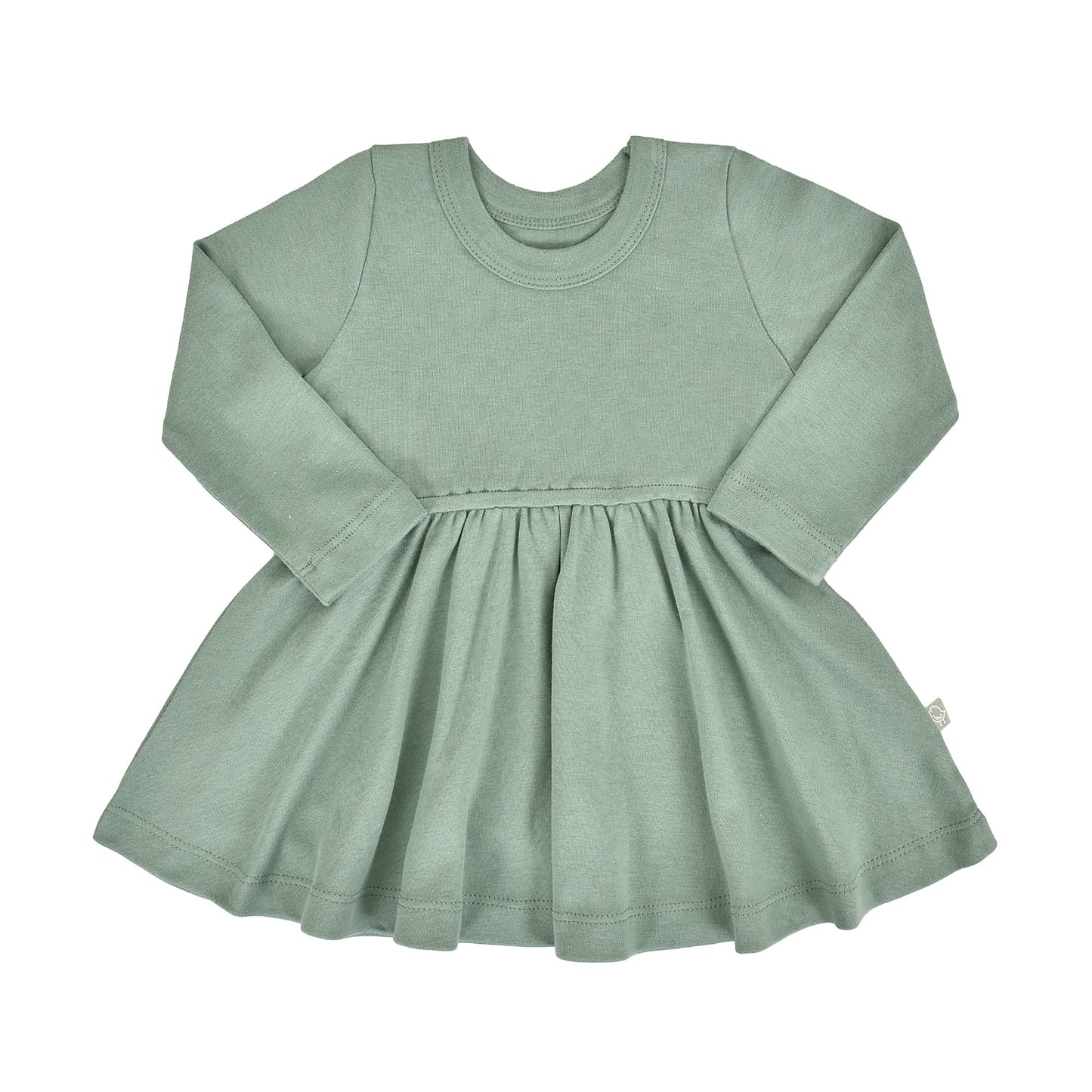 long sleeve twirl dress | Basil Green