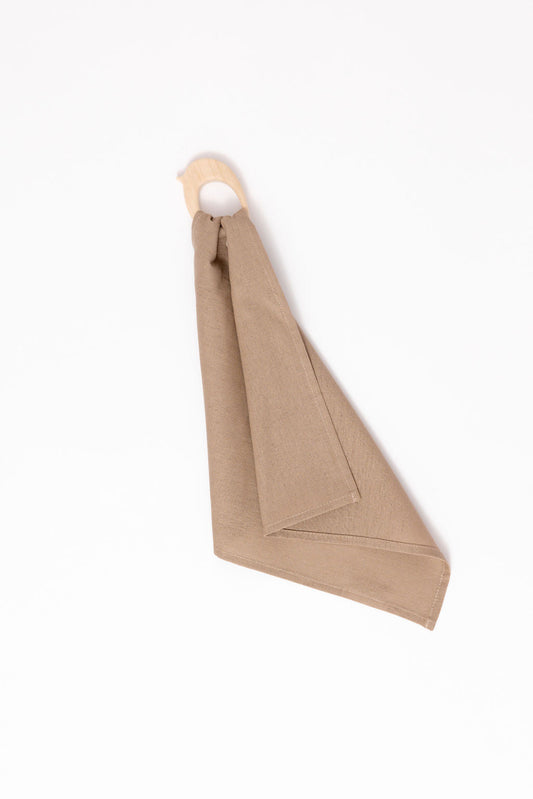 Desert Lark - Linen + Maple Ring Teether