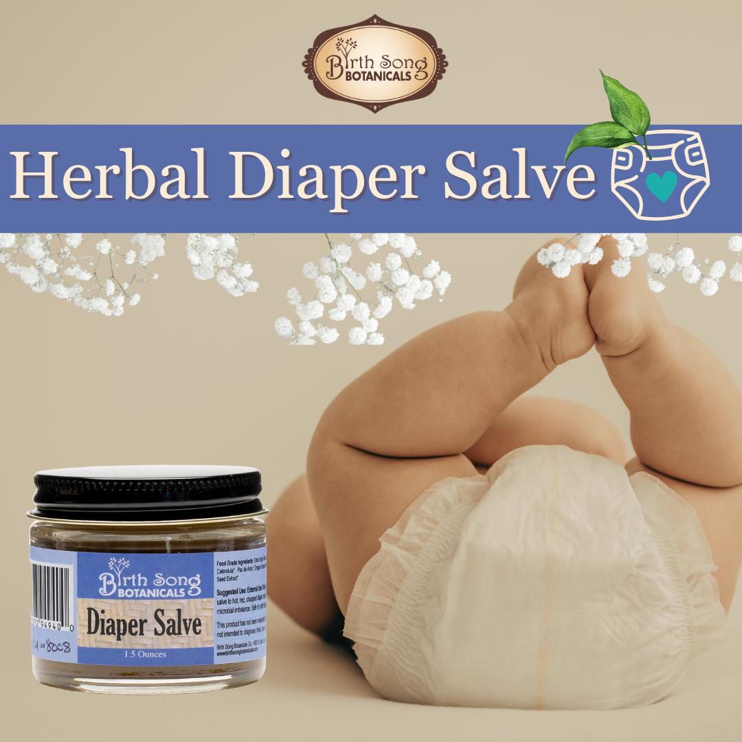 Herbal Diaper Rash Cream With Calendula, Natural Baby Bottom Butter, Cloth Diaper Safe, Unscented