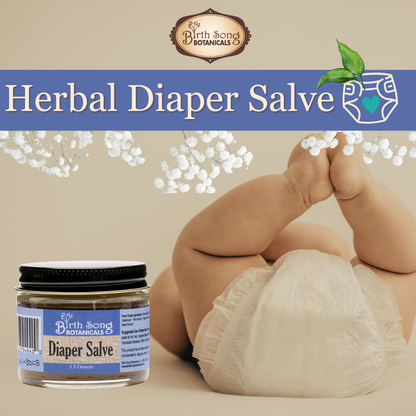 Herbal Diaper Rash Cream With Calendula, Natural Baby Bottom Butter, Cloth Diaper Safe, Unscented