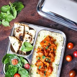 Stainless Steel Dinner Plates, Reusable, 3 Compartments, 2 Pack