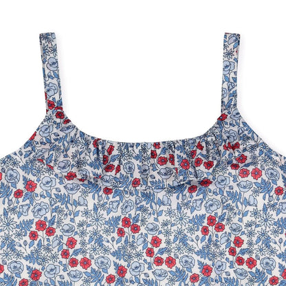Baby Swing Tank Top - Red and Blue Ditsy Floral