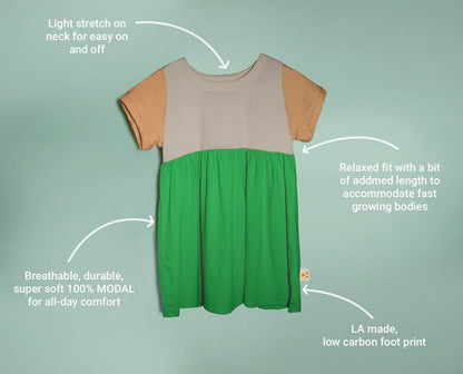 Organic Cotton Color Block Dress - Agoura