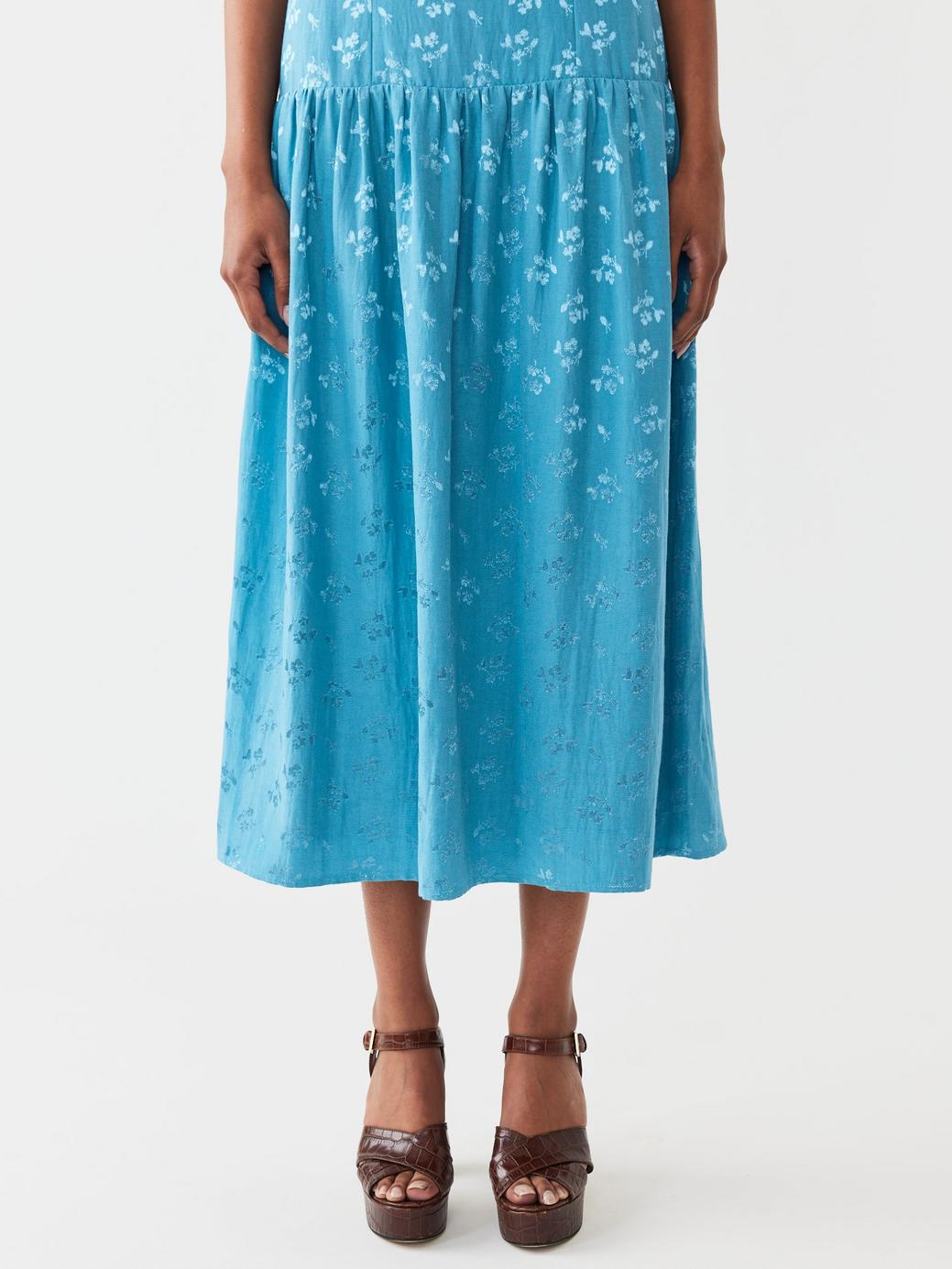 Ella Dress - Frozen Blue Bouquet