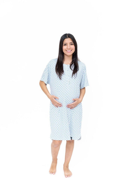Mommy's Sleep Shirt - Hearts and Stars Blue