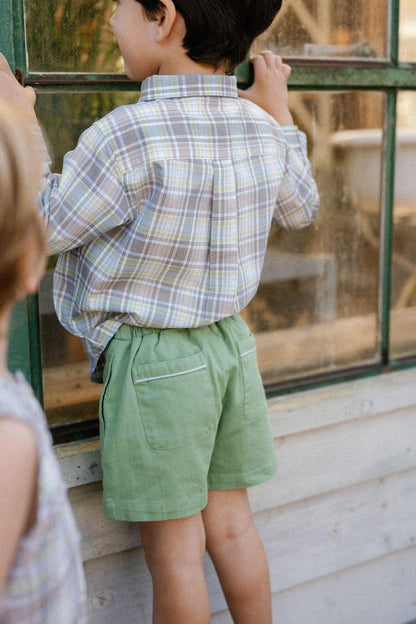 Grayson Shirt in Lemon Sky Check