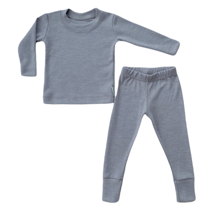 Merino Thermal Base-layer Set  - silver gray
