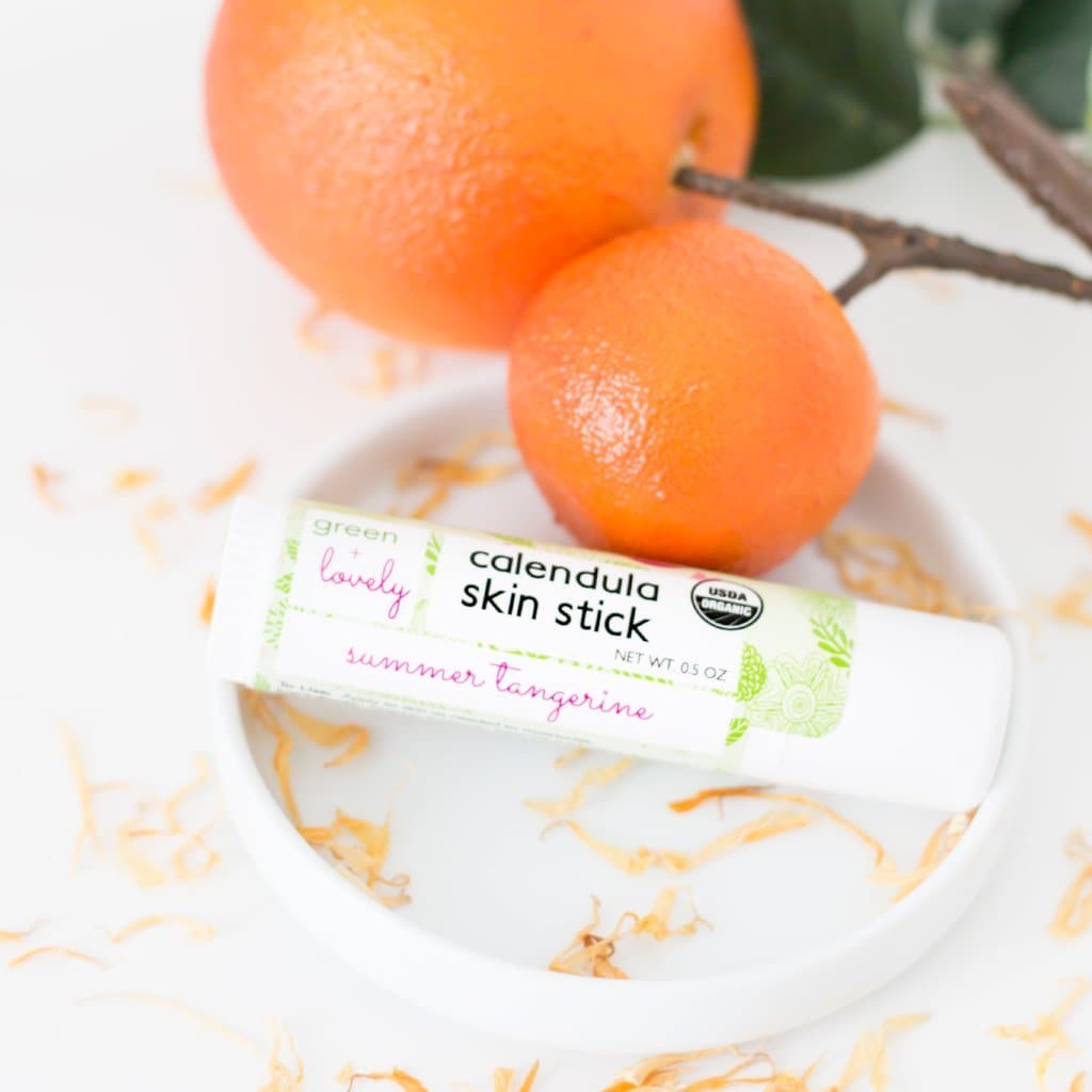 Summer Tangerine Calendula Skin Stick - Organic Lotion Moisture Stick - Travel Size