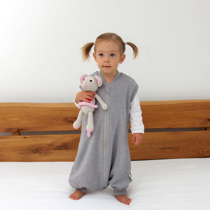 2-LAYER MERINO WOOL SLEEP SACK WITH OPEN LEGS - silver gray