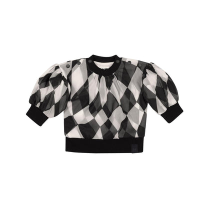 Baby Tulle & Terry Sweatshirt - Black