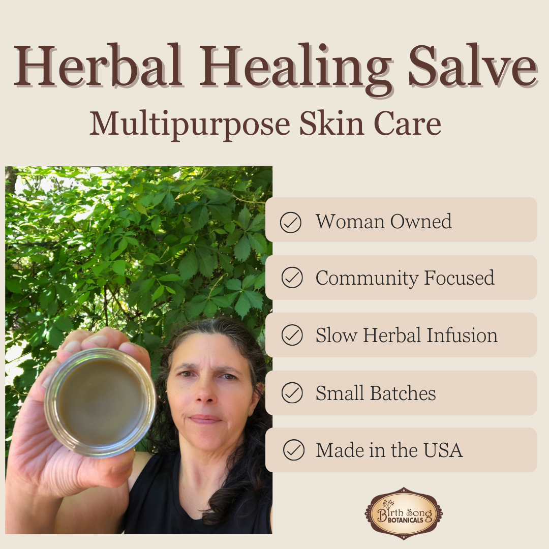 Herbal Salve- All Natural First Aid Ointment Made with Calendula and Plantain, Good For All Skin Types, Unscented