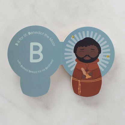 2025 Award Winner - Come and See: Saints A to Z - An Alphabet of Catholic Saints - shaped board book