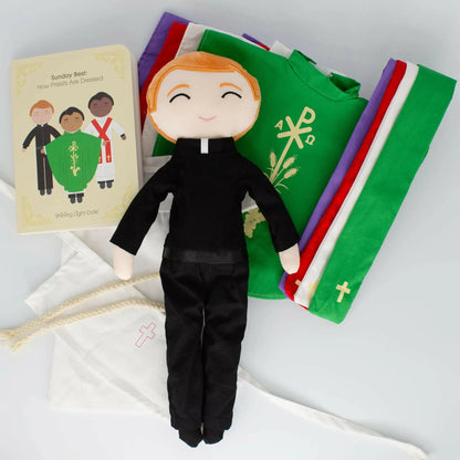 Father Paul Catholic Priest Rag Doll 14 Piece Set