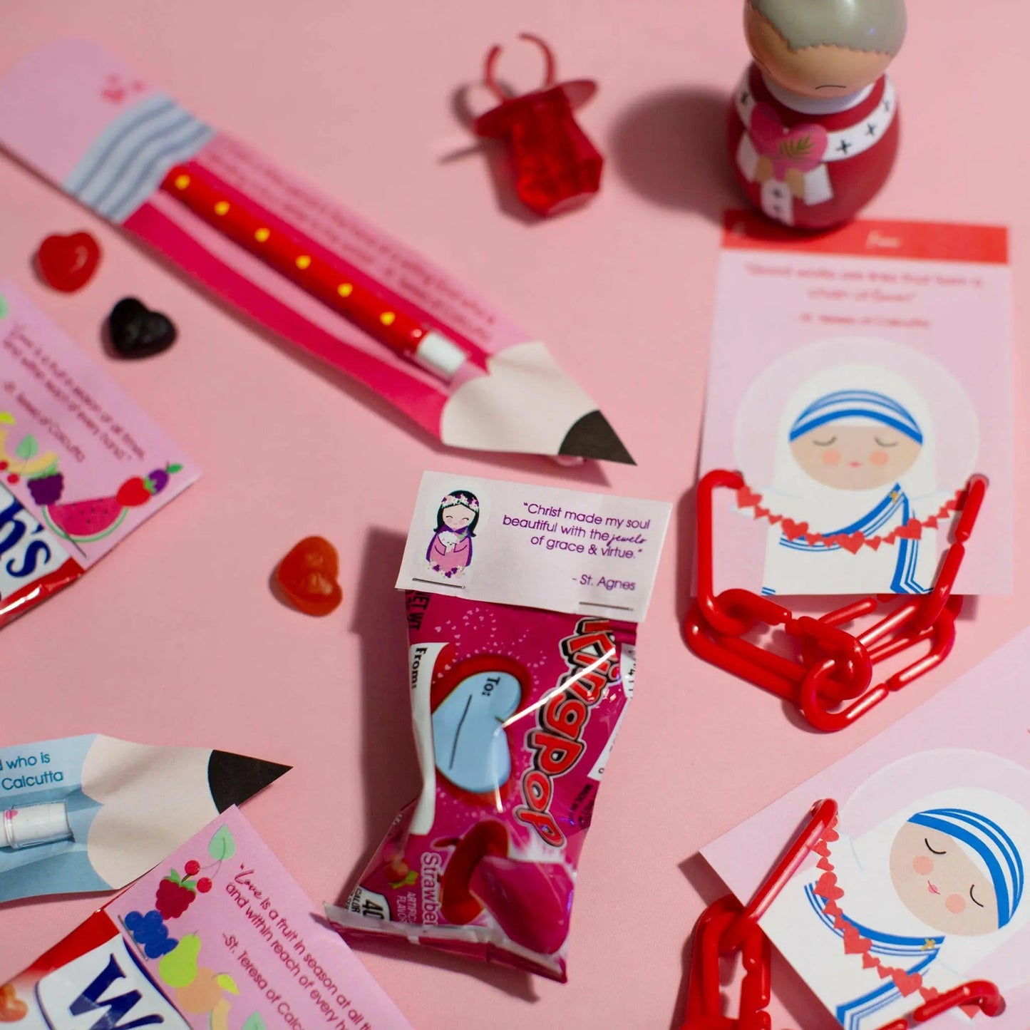 DIY Catholic Valentine Classroom Treat Cards! - Digital Download