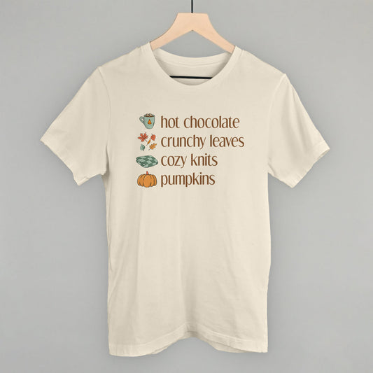 Hot Chocolate, Crunchy Leaves, Cozy Knits, Pumpkins