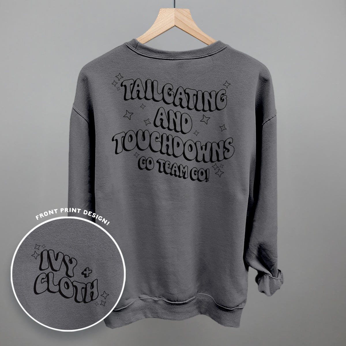 Tailgating and Touchdowns Black (Back Print)