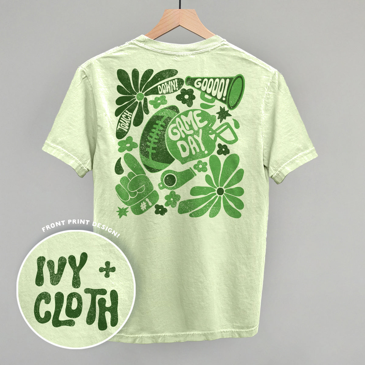 Floral Game Day Green (Back Print)