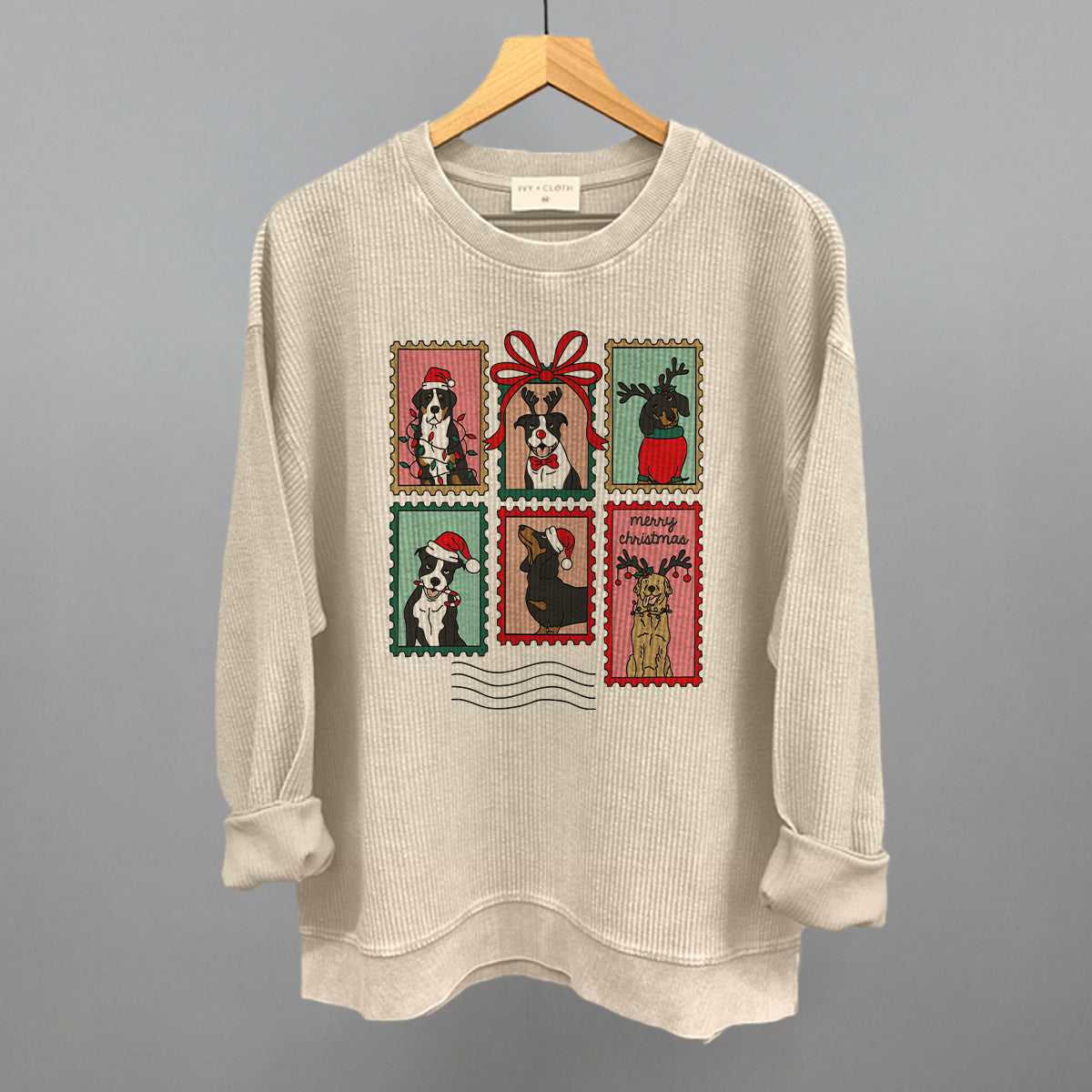 Dog Christmas Stamps Doodle