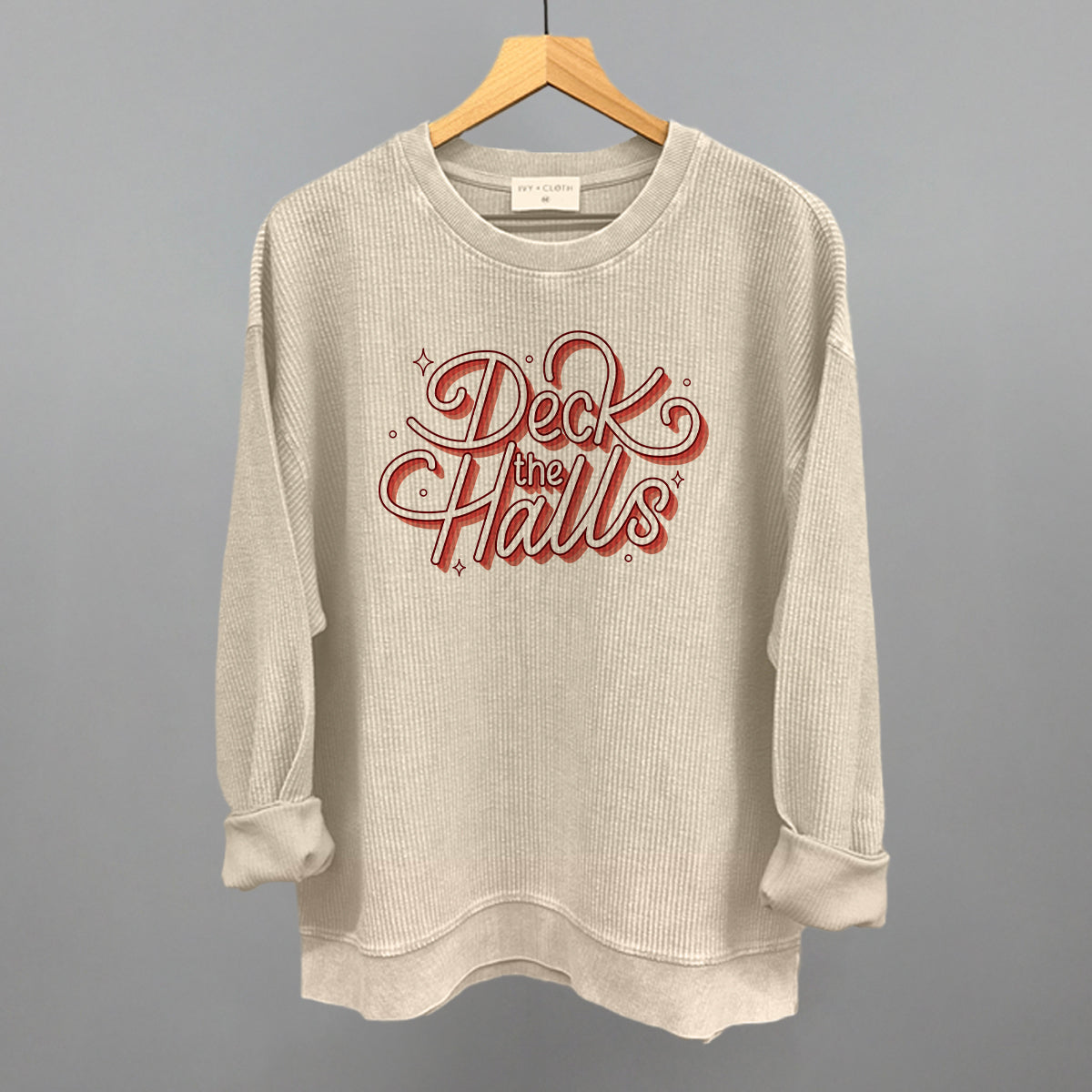 Deck The Halls Sparkle Script (Red)