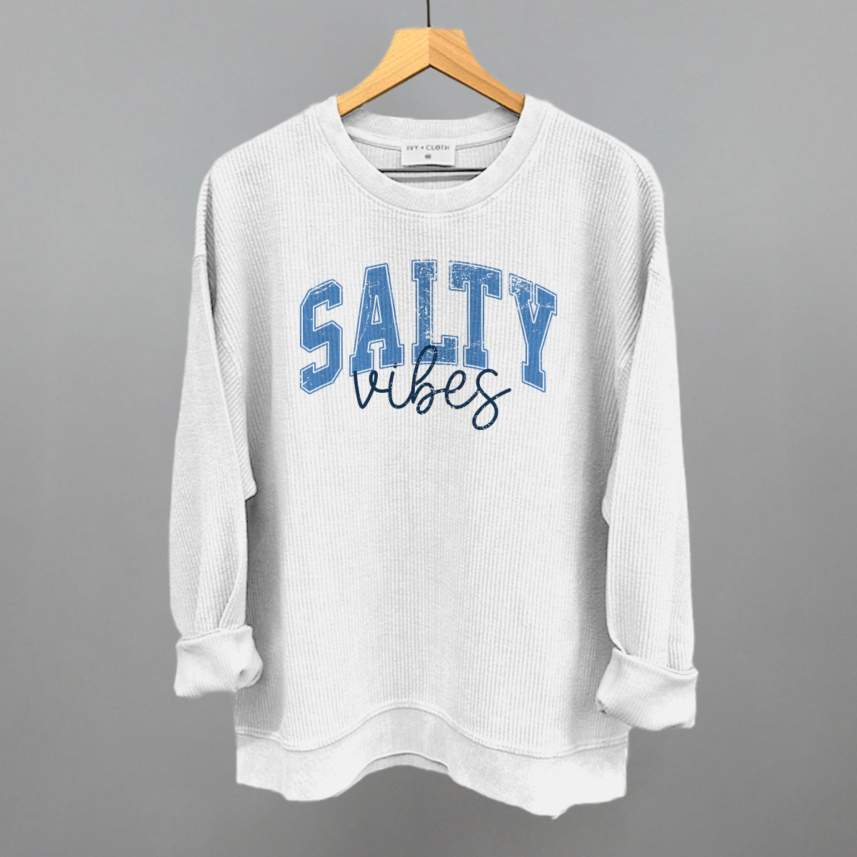 Salty Vibes Arch + Script Distressed