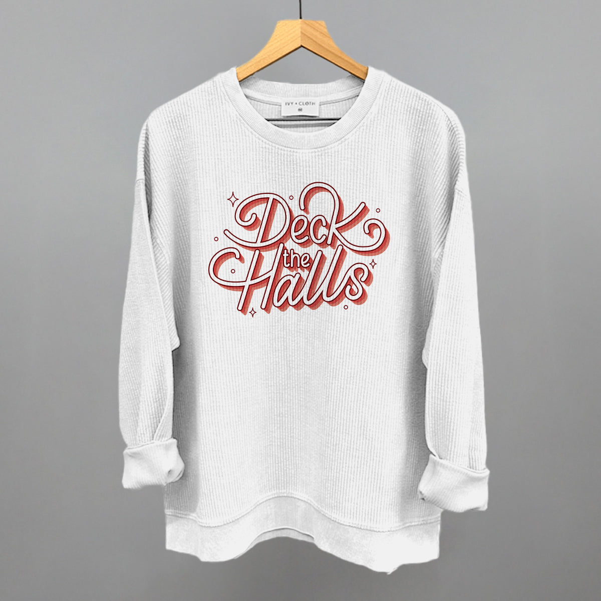 Deck The Halls Sparkle Script (Red)
