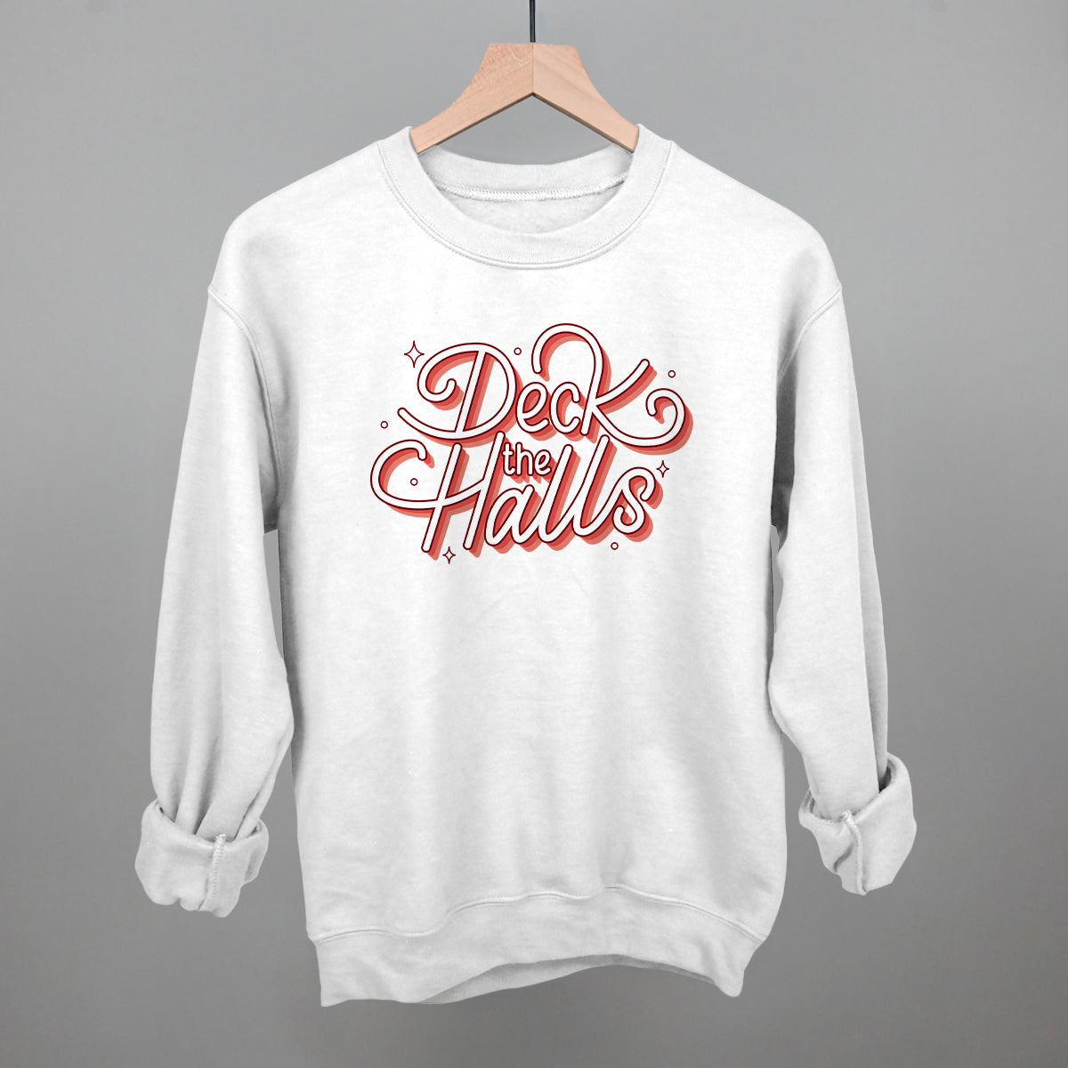 Deck The Halls Sparkle Script (Red)