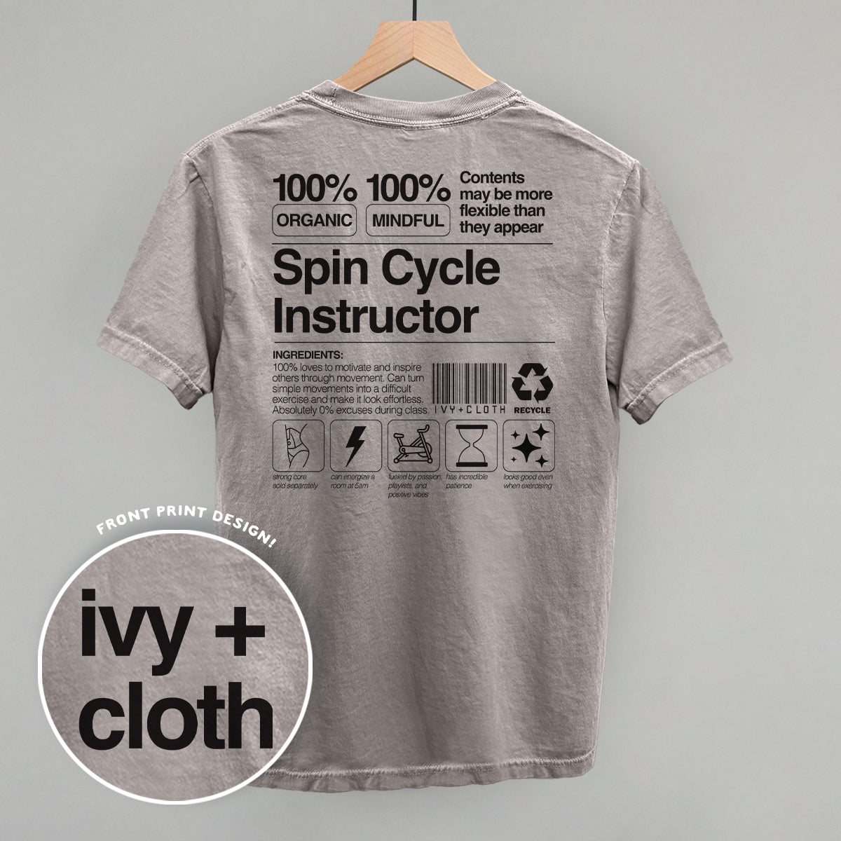 Spin Cycle Instructor Nutrition Facts (Back Print) – Gentle Nursery Shop