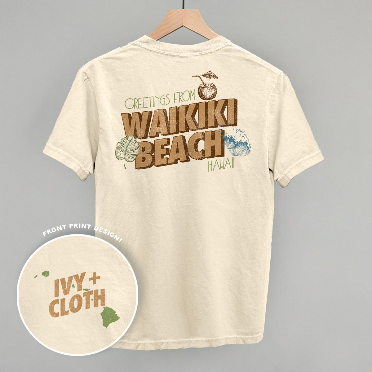 Greetings From Waikiki Beach (Back Print)