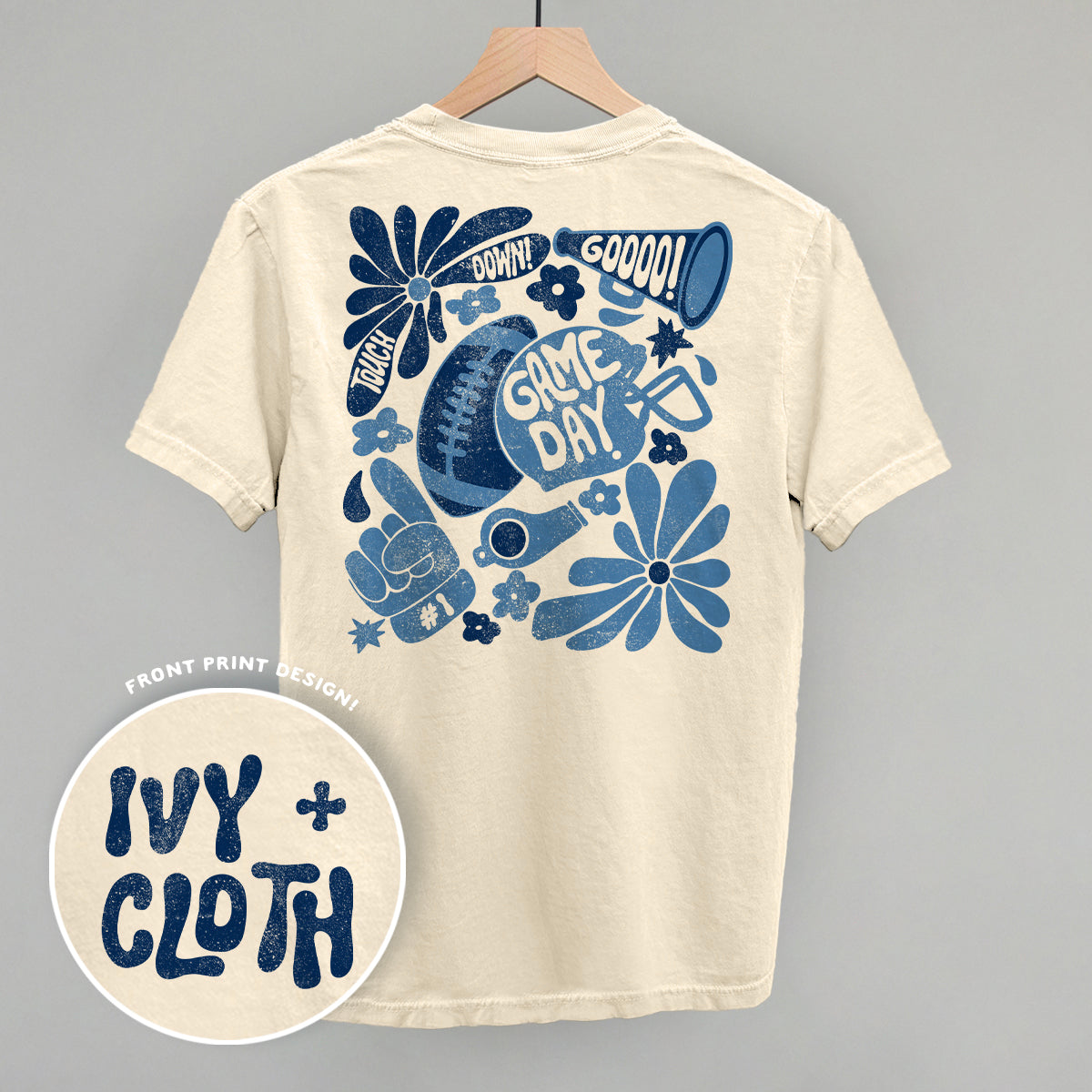 Floral Game Day Blue (Back Print)