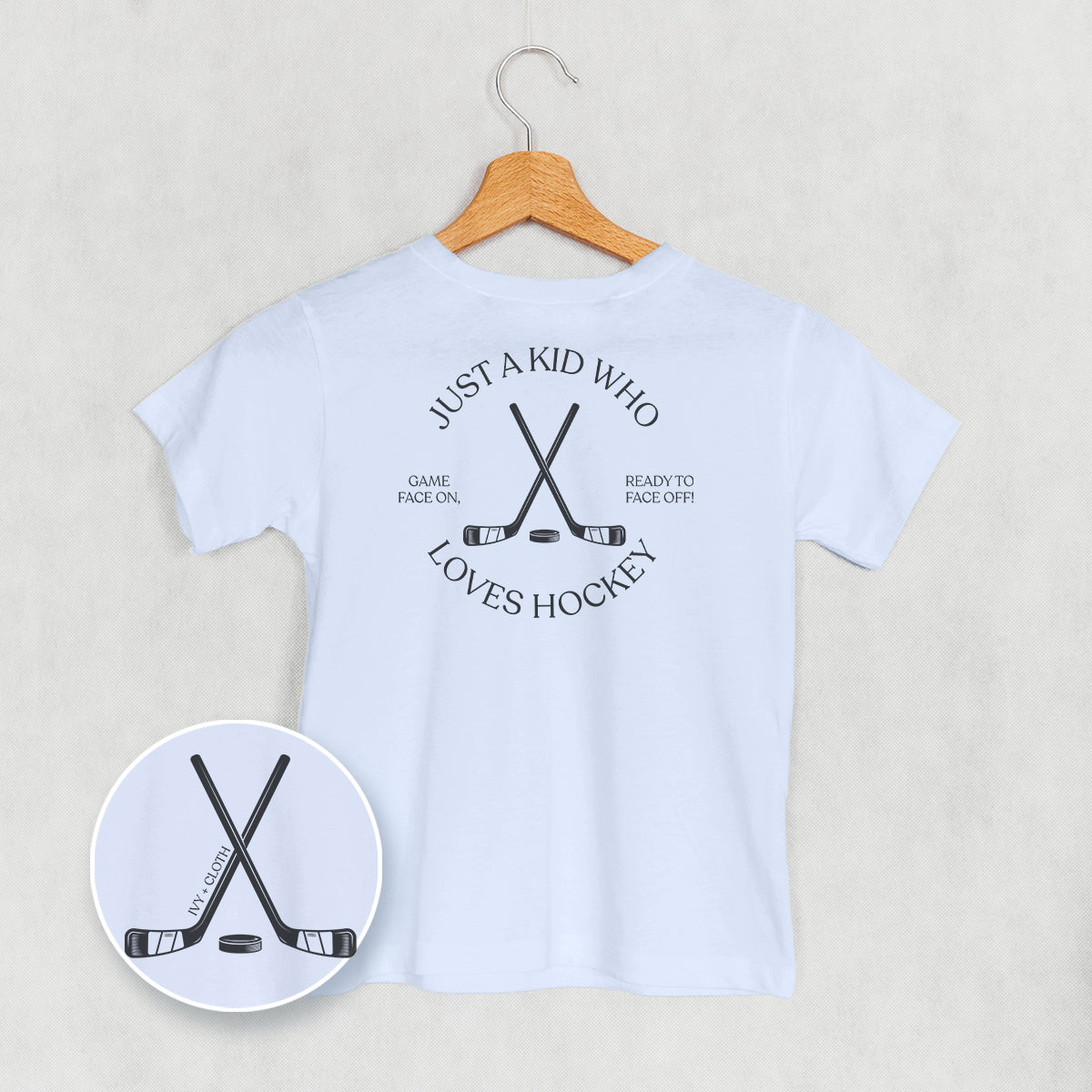 Just A Kid Who Loves Hockey (Kids Back Print)