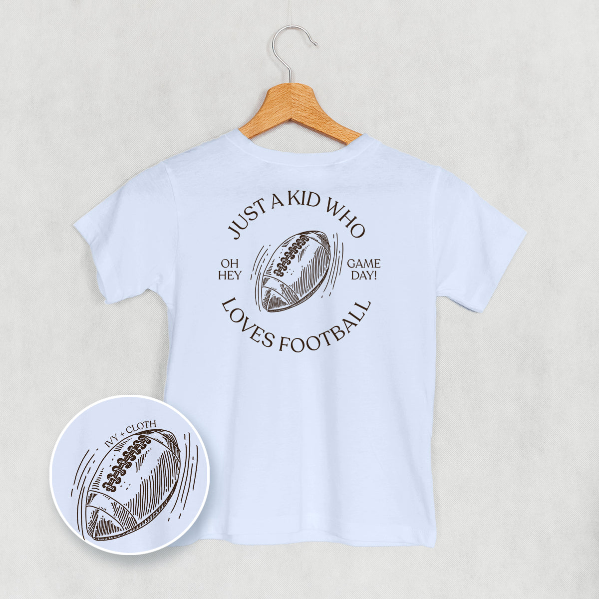 Just A Kid Who Loves Football (Kids Back Print)