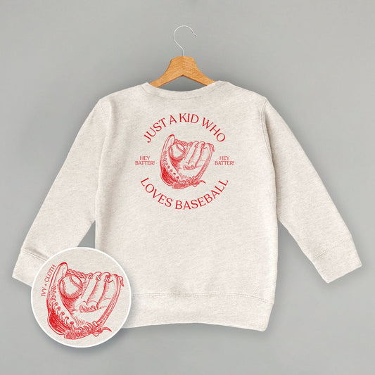 Just A Kid Who Loves Baseball (Kids Back Print)