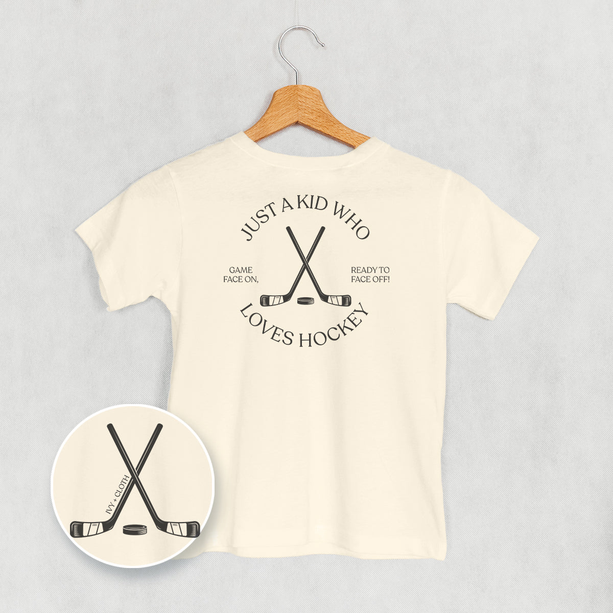 Just A Kid Who Loves Hockey (Kids Back Print)