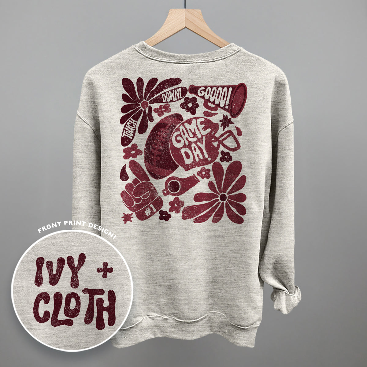 Floral Game Day Maroon (Back Print)