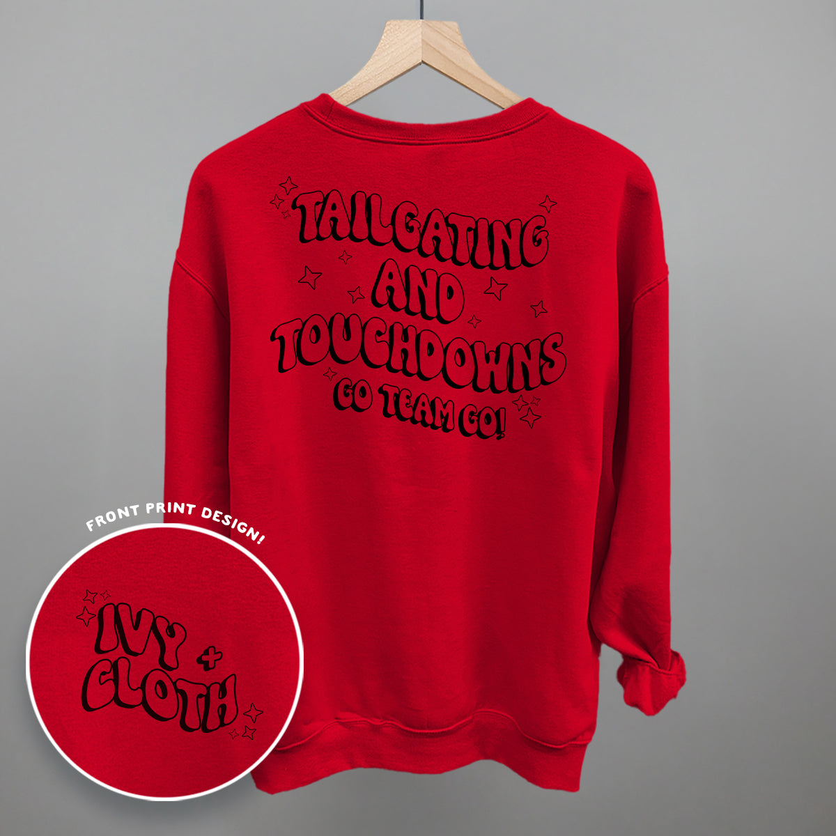 Tailgating and Touchdowns Black (Back Print)