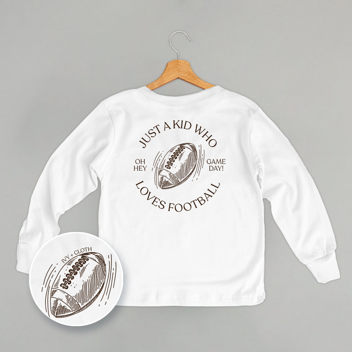 Just A Kid Who Loves Football (Kids Back Print)