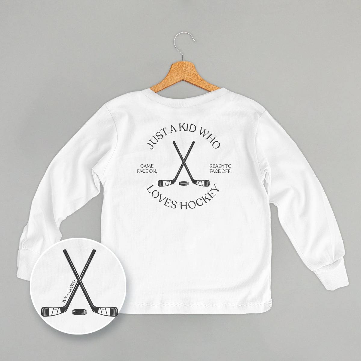 Just A Kid Who Loves Hockey (Kids Back Print)