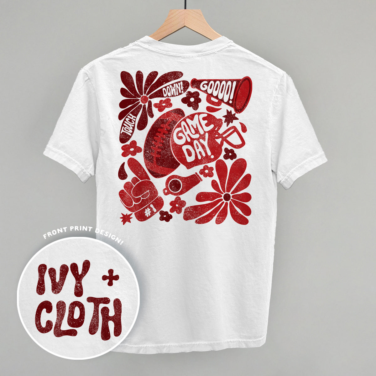 Floral Game Day Red (Back Print)