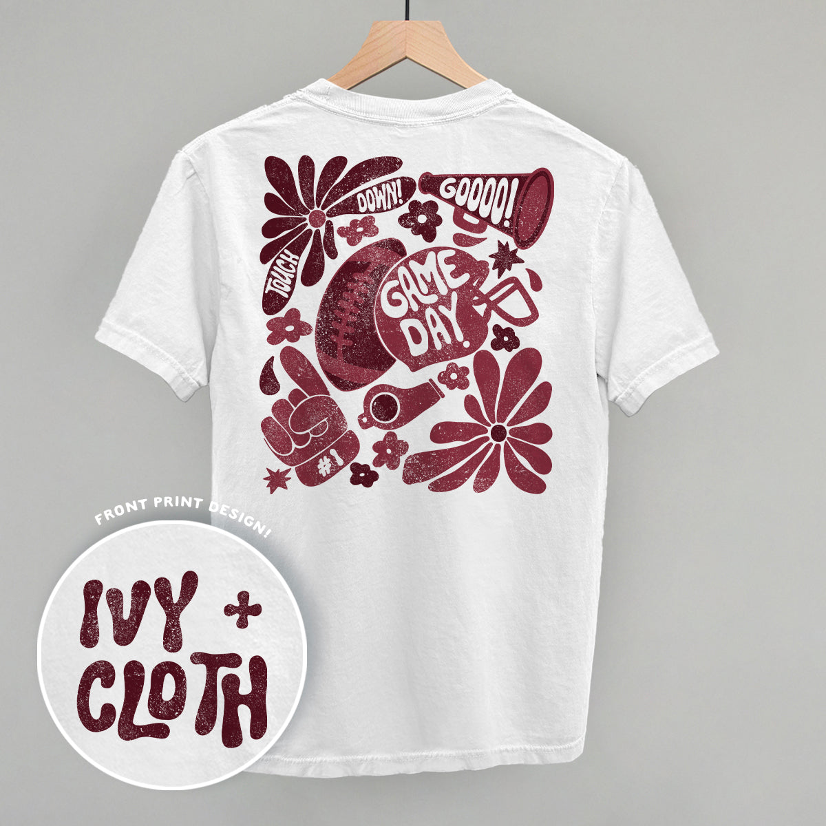Floral Game Day Maroon (Back Print)