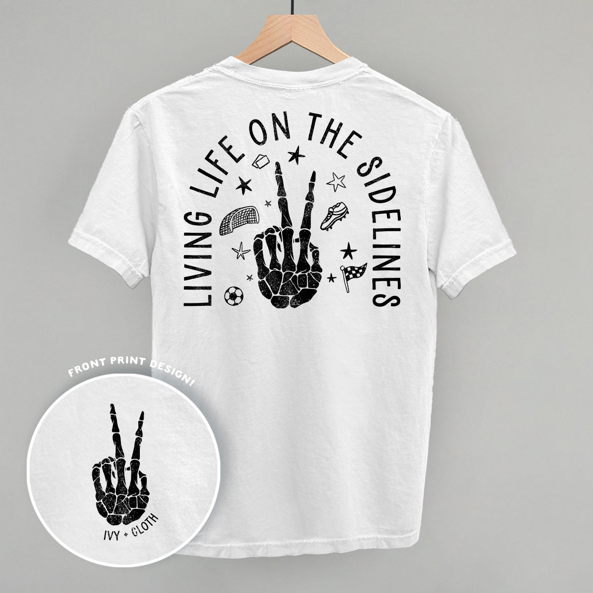 Living Life On The Sidelines Soccer (Back Print)