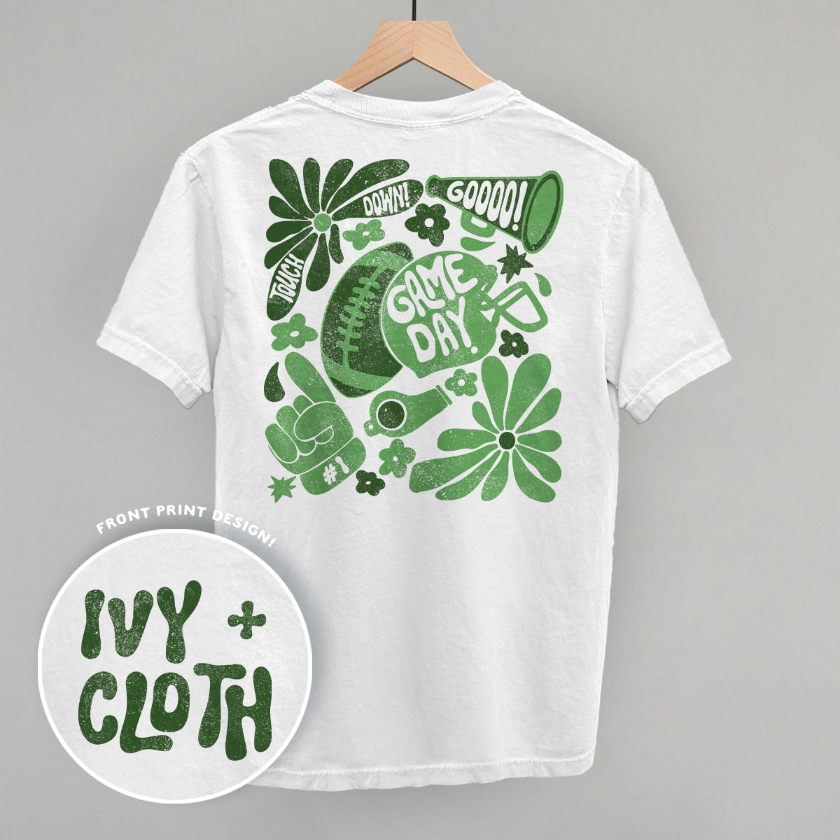 Floral Game Day Green (Back Print)