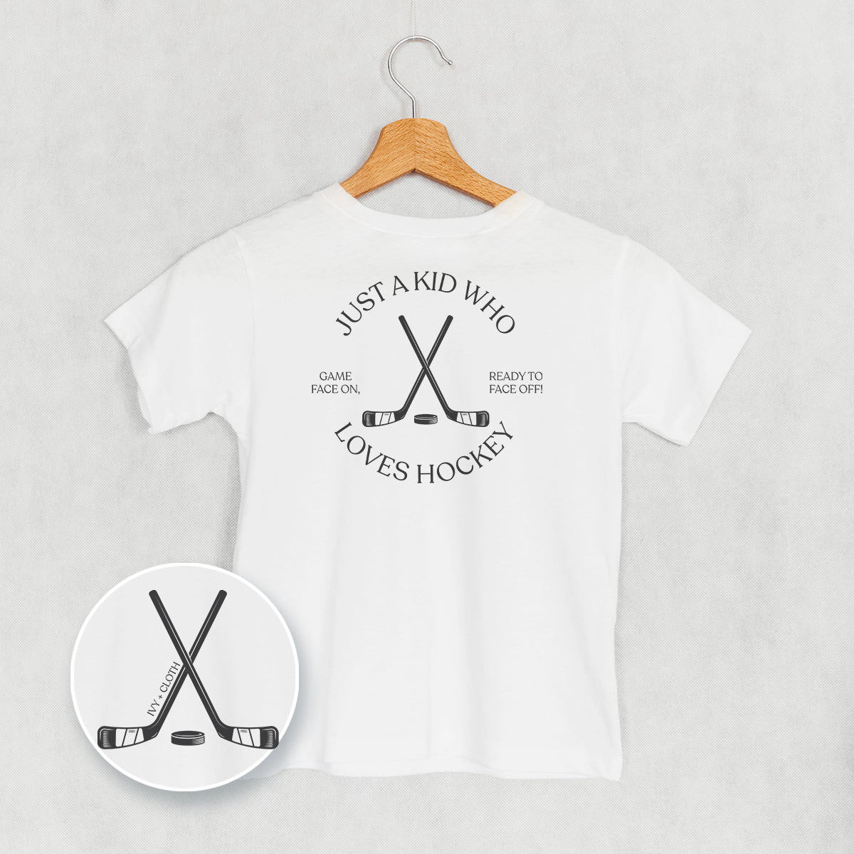 Just A Kid Who Loves Hockey (Kids Back Print)