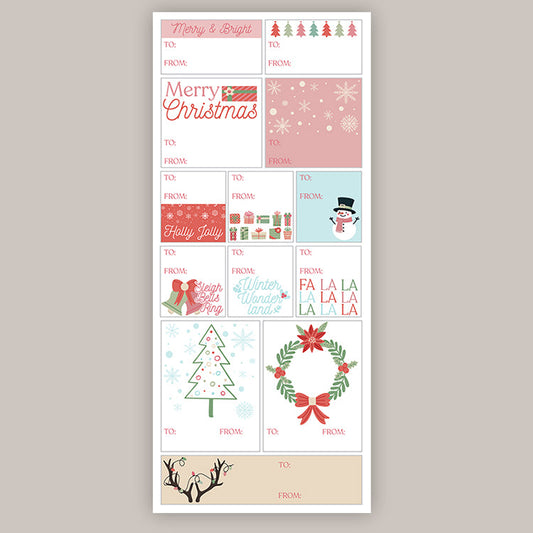 Colorful Holiday Tags (Sticker Sheet)