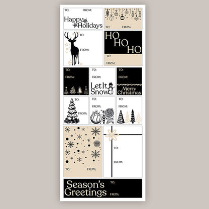 Black Holiday Tags (Sticker Sheet)