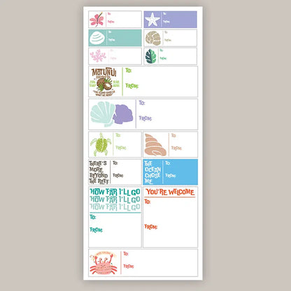 Island Time Holiday Tags (Sticker Sheet)