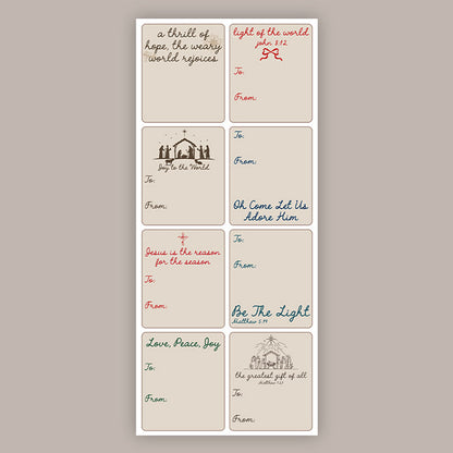 Faith Holiday Tags (Sticker Sheet)