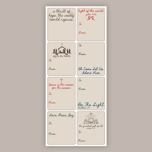 Faith Holiday Tags (Sticker Sheet)